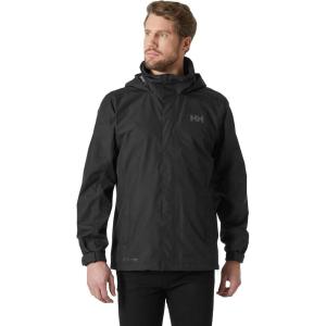 Helly Hansen Men’s Dubliner Jacket Waterproof, Windproof, Breathable Shell Rain Coat with Packable Hood(990 Black)