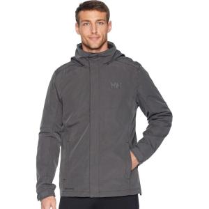 Helly Hansen Men’s Dubliner Jacket Waterproof, Windproof, Breathable Shell Rain Coat with Packable Hood(991 Black Melange)