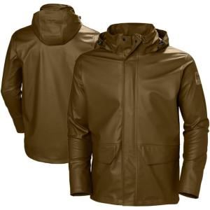 Helly-Hansen Gale Rain Jacket – PU-Coated Waterproof Jacket for Men – Windbreaker Fit – Spring Shell Packable Hood(471 Olive)