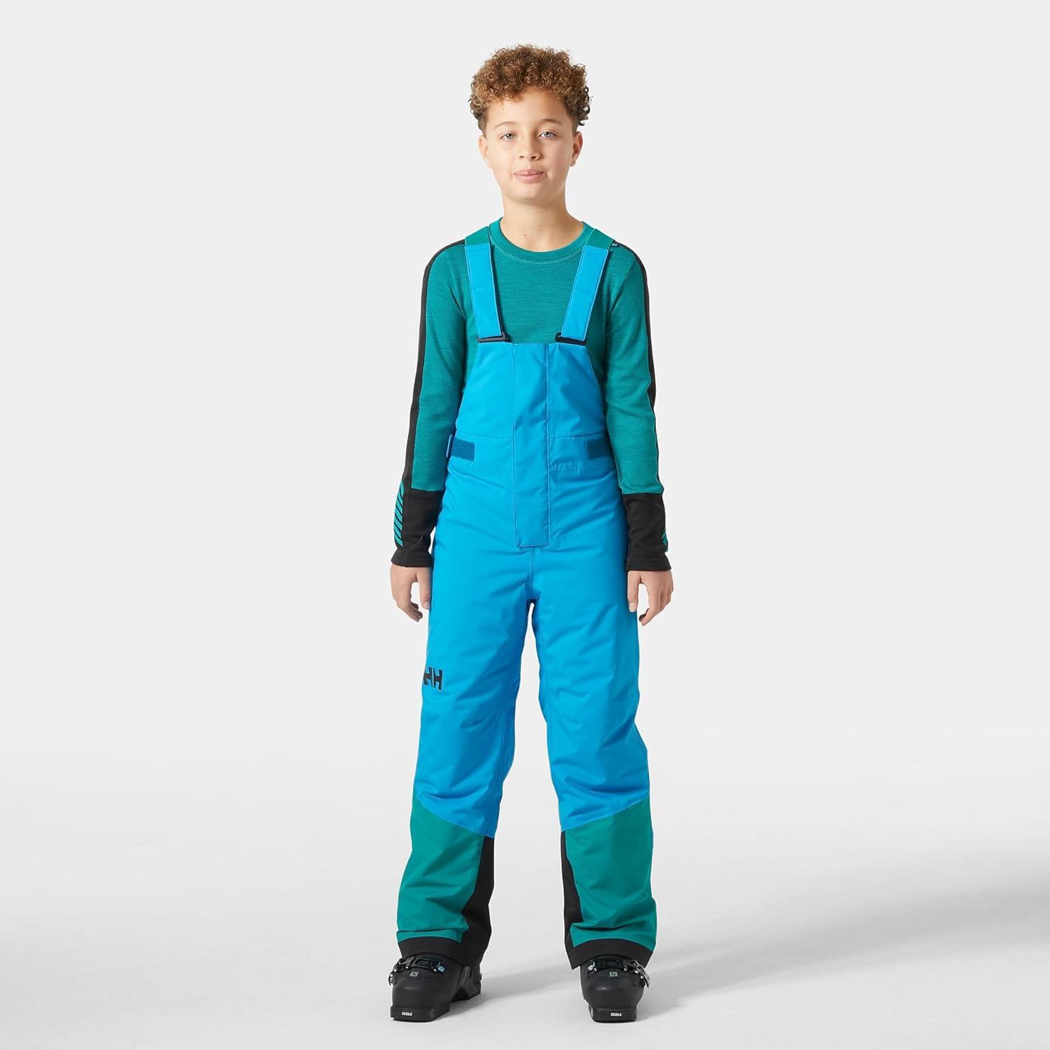 imageHellyHansen Junior Summit 20 Bib Pant Unisex Waterproof Ski amp Snowboard Overalls Adjustable Fit Breathable Durable578 Neptune Blue