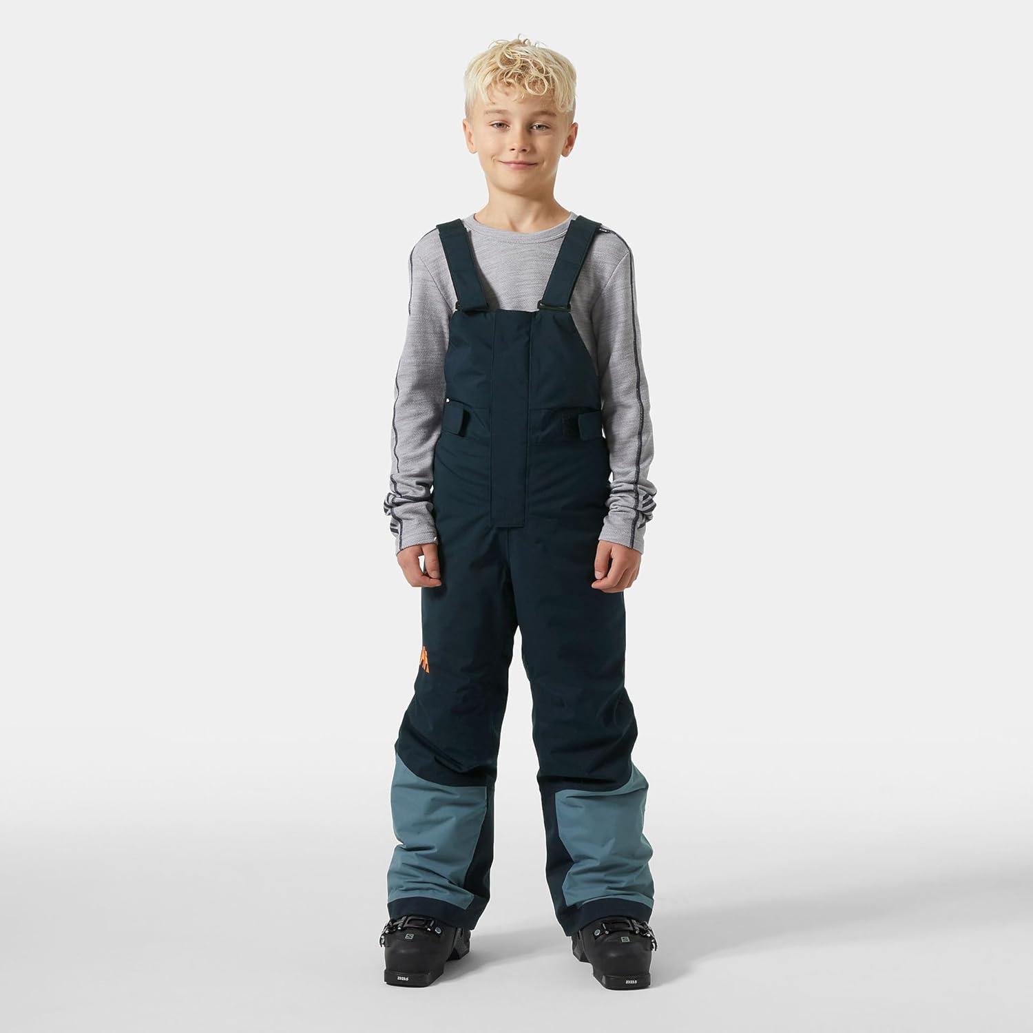 imageHellyHansen Junior Summit 20 Bib Pant Unisex Waterproof Ski amp Snowboard Overalls Adjustable Fit Breathable Durable597 Navy