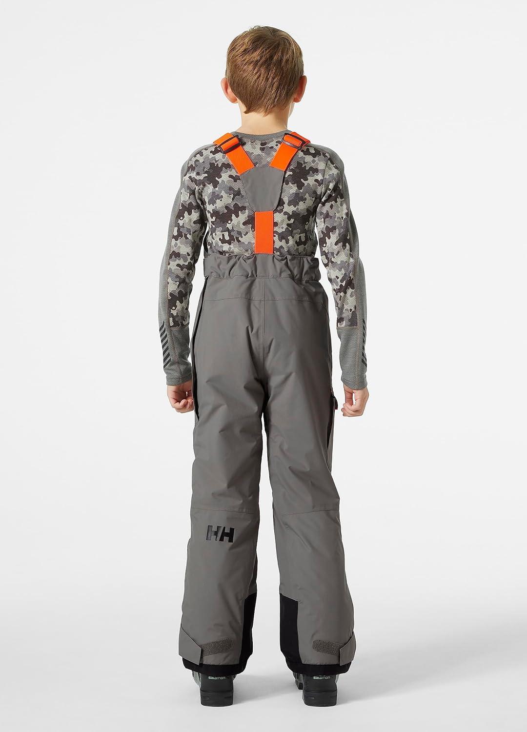 imageHellyHansen Junior Summit 20 Bib Pant Unisex Waterproof Ski amp Snowboard Overalls Adjustable Fit Breathable Durable876 Concrete