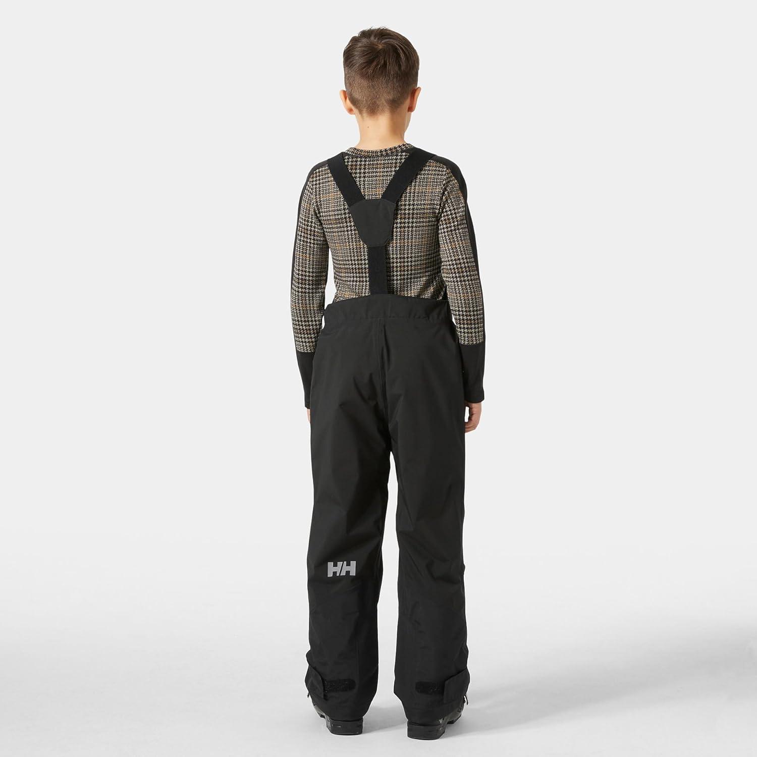 imageHellyHansen Junior Summit 20 Bib Pant Unisex Waterproof Ski amp Snowboard Overalls Adjustable Fit Breathable Durable990 Black