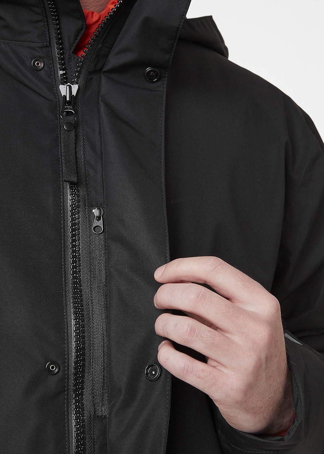 imageHellyHansen mens Dubliner Waterproof Breathable Insulated Long Hooded Jacket990 Black