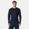 Helly-Hansen LIFA Merino Midweight Crew Base Layer for Men – Warm & Breathable, Ideal for Winter Sports & Outdoor Activities(600 Navy)