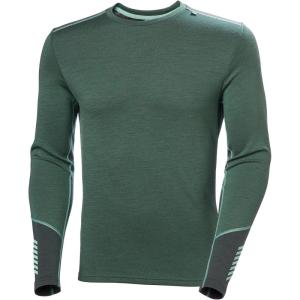Helly-Hansen LIFA Merino Midweight Crew Base Layer for Men – Warm & Breathable, Ideal for Winter Sports & Outdoor Activities(390 Jungle Green)