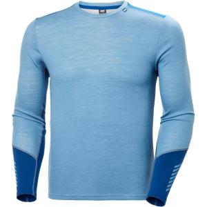 Helly-Hansen LIFA Merino Midweight Crew Base Layer for Men – Warm & Breathable, Ideal for Winter Sports & Outdoor Activities(625 Blue Fog)