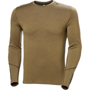 Helly-Hansen LIFA Merino Midweight Crew Base Layer for Men – Warm & Breathable, Ideal for Winter Sports & Outdoor Activities(718 Sepia)