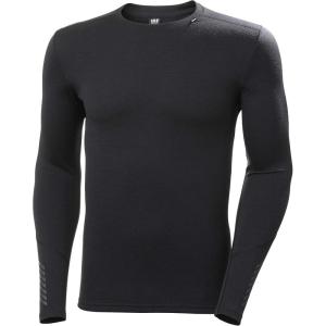 Helly-Hansen LIFA Merino Midweight Crew Base Layer for Men – Warm & Breathable, Ideal for Winter Sports & Outdoor Activities(990 Black)
