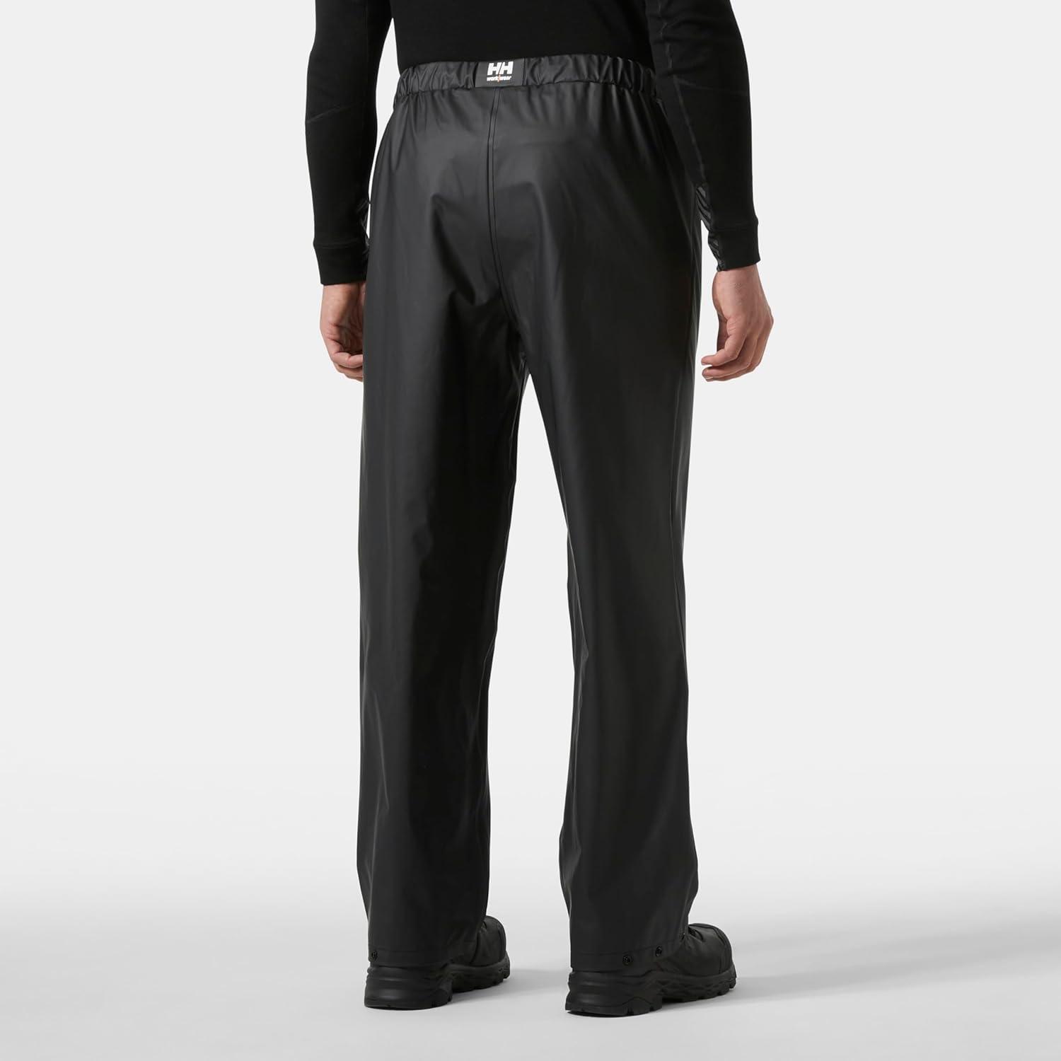 imageHelly Hansen Voss Rain Pant PUCoated WeldedSeam Waterproof Pants Reflective Commuter Rainwear Adjustable Hem990 Black