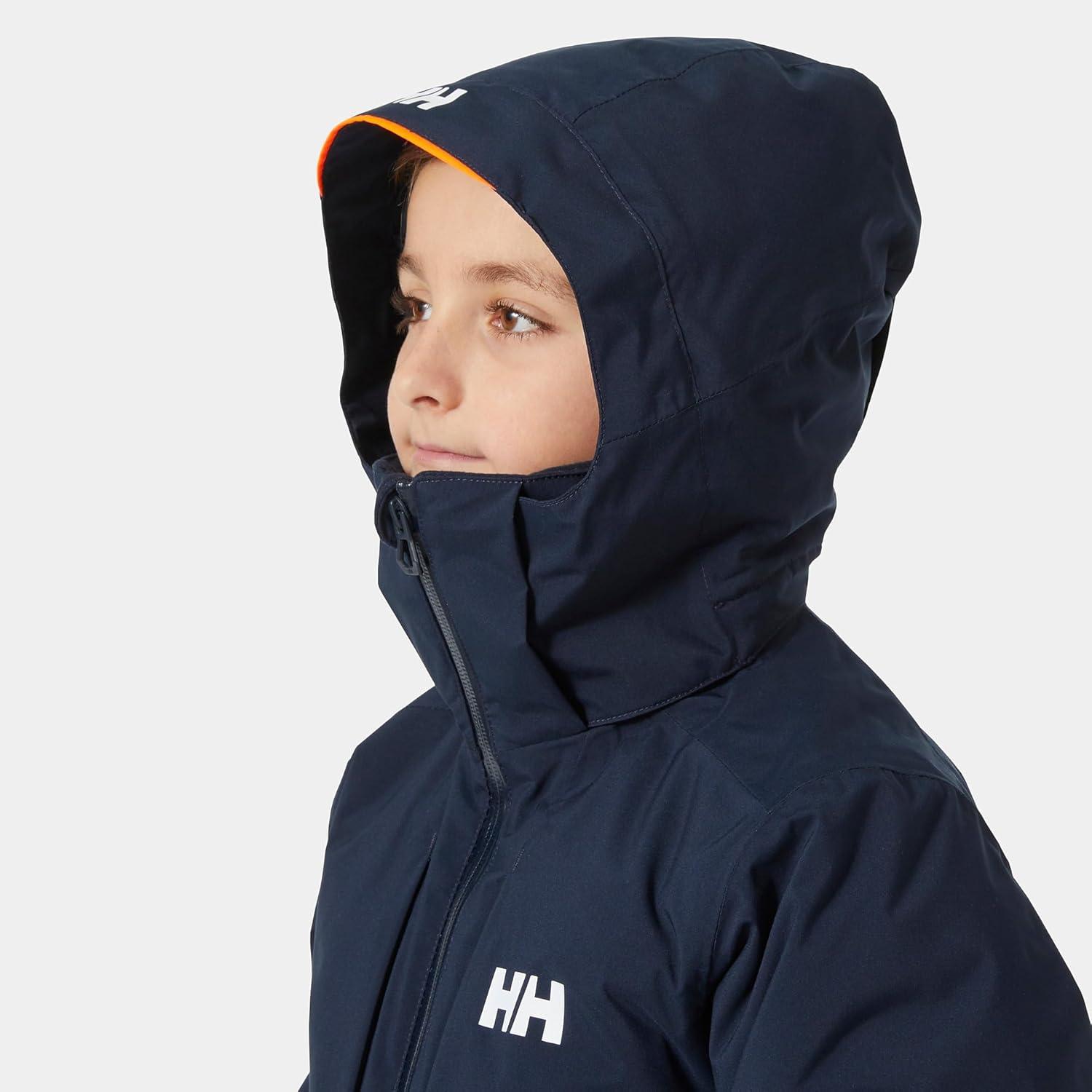 imageHellyHansen Junior Alpha Jacket Waterproof amp Windproof Ideal for Kids Outdoor Adventures Breathable Unisex Design597 Navy