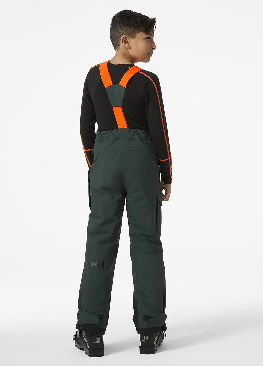 imageHellyHansen Junior Summit 20 Bib Pant Unisex Waterproof Ski amp Snowboard Overalls Adjustable Fit Breathable Durable495 Darkest Spruce