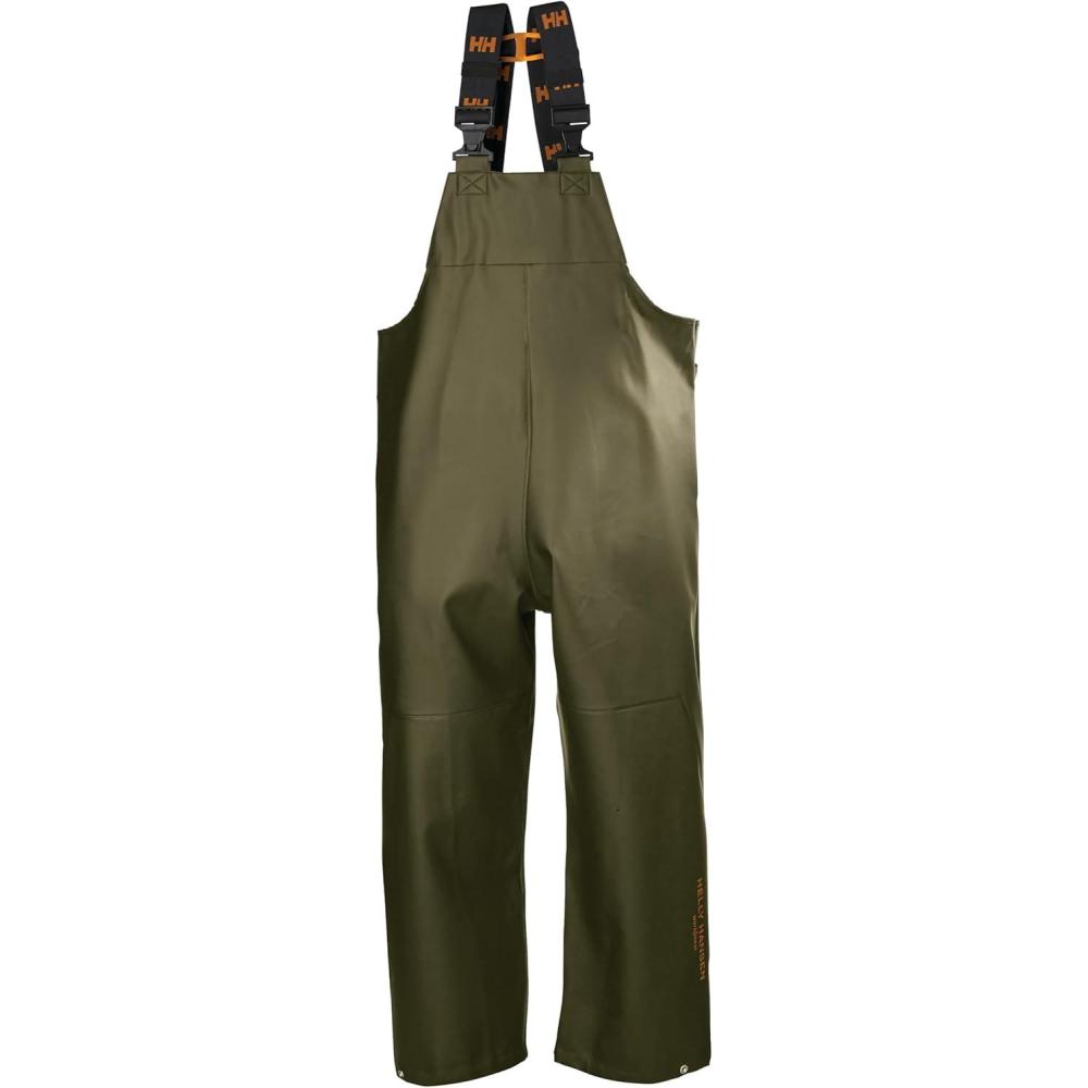 imageHelly Hansen Gale Rain Bib Pants Waterproof Overalls for Men Adjustable Fishing Coveralls Work Rain Gear470 Olive