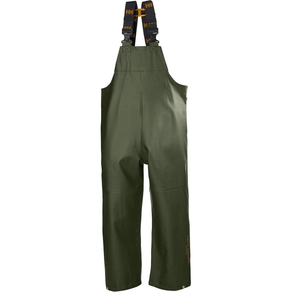 imageHelly Hansen Gale Rain Bib Pants Waterproof Overalls for Men Adjustable Fishing Coveralls Work Rain Gear480 Army Green