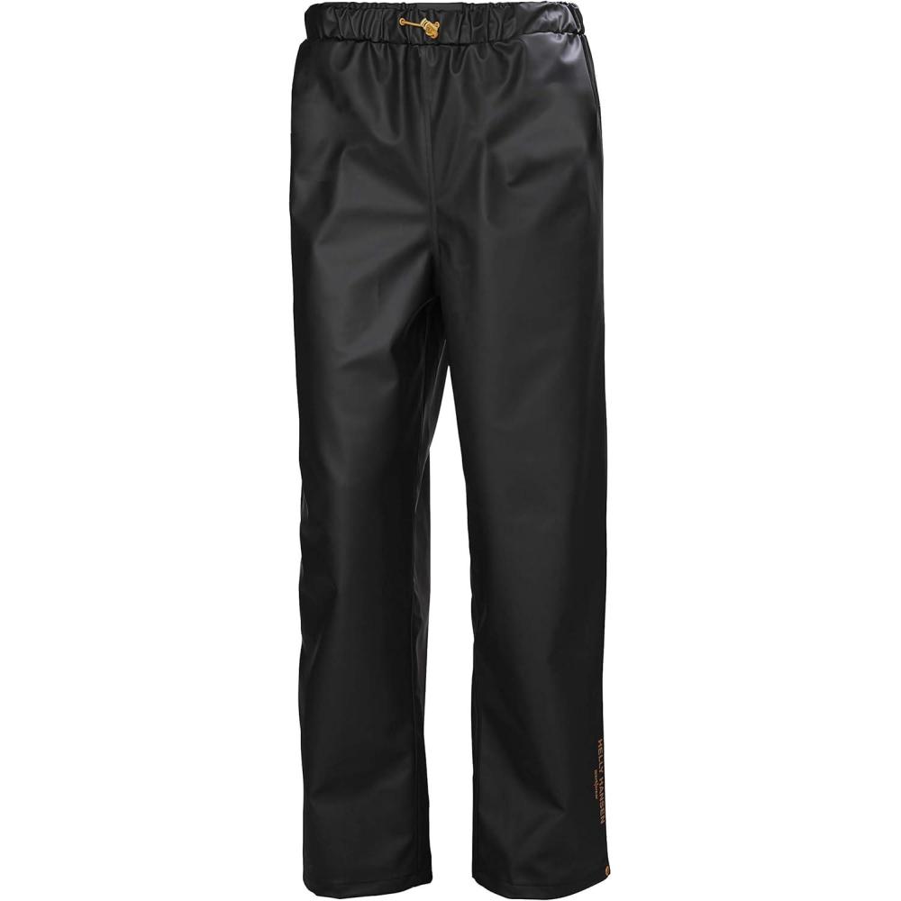 imageHelly Hansen Gale Waterproof Mens Rain Pants Elastic Overpants and Bottom Leg with Snap Professional Grade Durability990 Black
