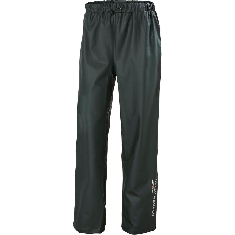 imageHelly Hansen Voss Rain Pant PUCoated WeldedSeam Waterproof Pants Reflective Commuter Rainwear Adjustable Hem490 Dark Green
