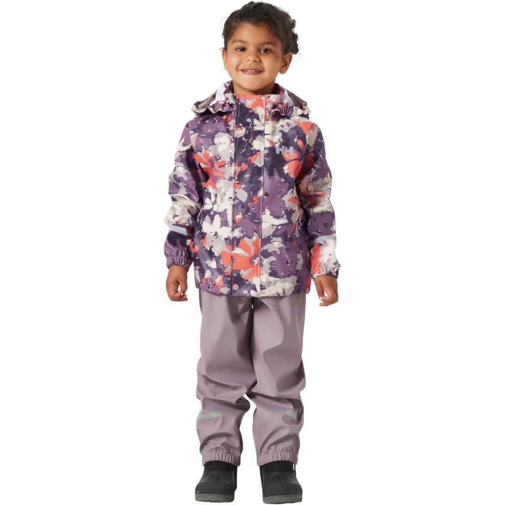imageHelly Hansen boys Bergen 20 Pu Rainset Aop676 Purple Clay Aop