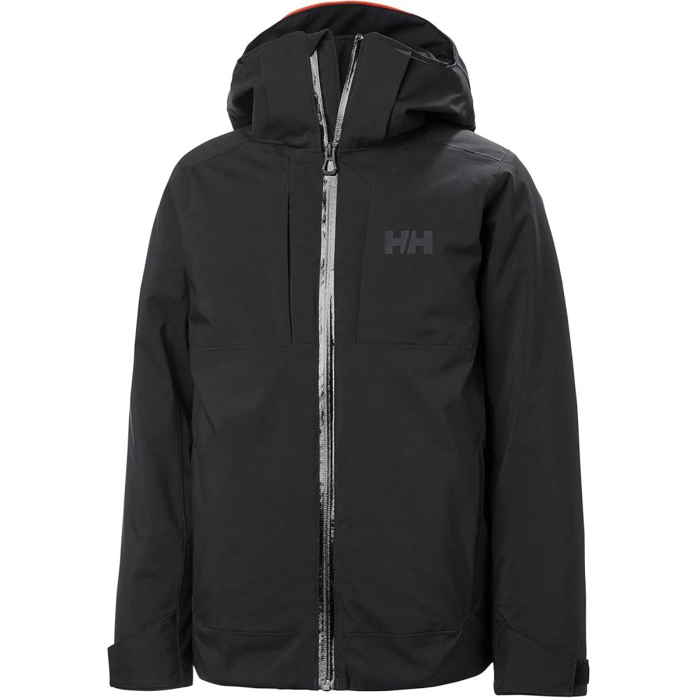 imageHellyHansen Junior Alpha Jacket Waterproof amp Windproof Ideal for Kids Outdoor Adventures Breathable Unisex Design990 Black