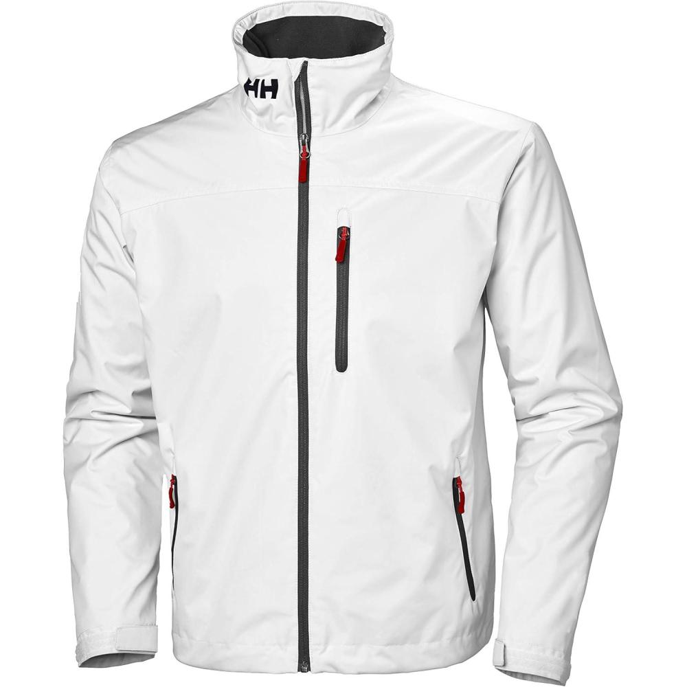 imageHellyHansen mens Crew Midlayer Fleece Lined Waterproof Windproof Rain Jacket001 Bright White