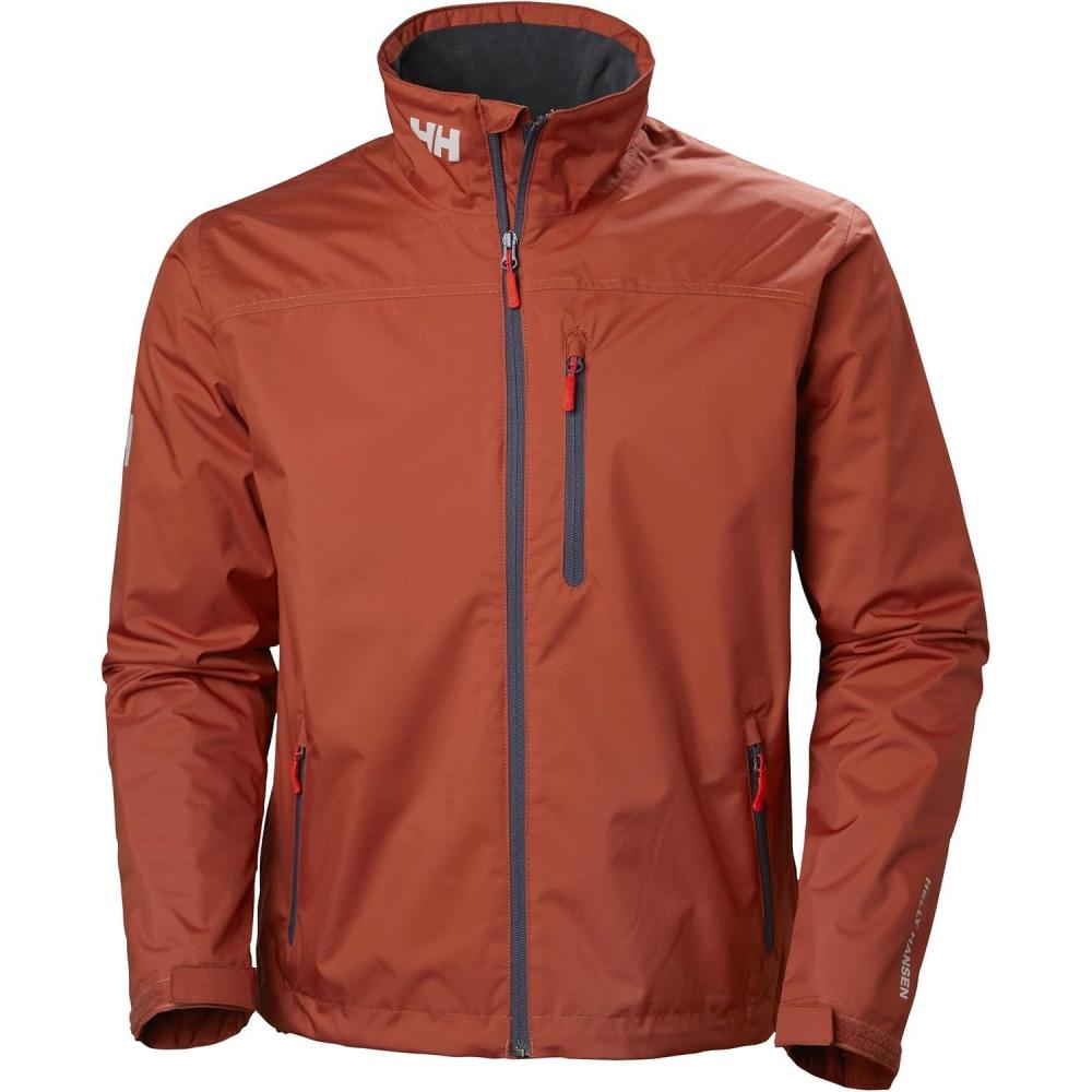 imageHellyHansen mens Crew Midlayer Fleece Lined Waterproof Windproof Rain Jacket199 Red Brick