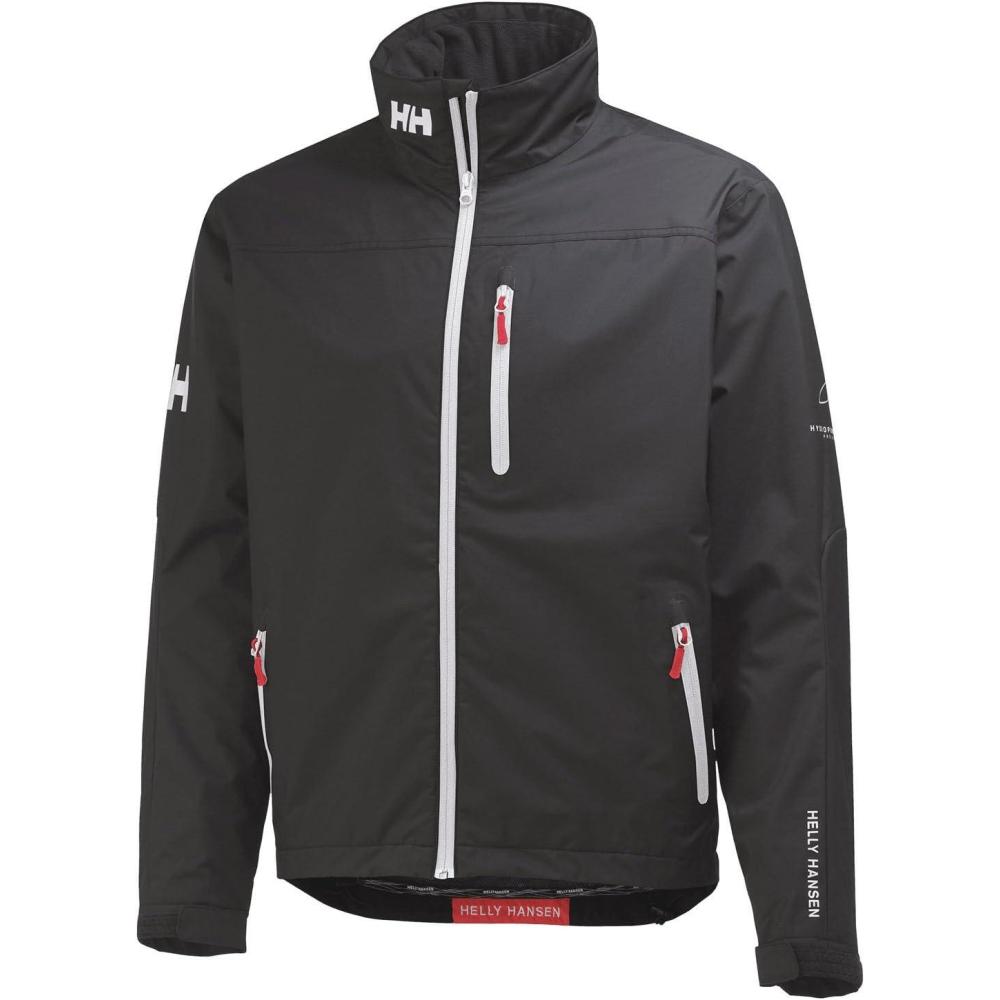 imageHellyHansen mens Crew Midlayer Fleece Lined Waterproof Windproof Rain Jacket980 Ebony