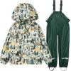 Helly Hansen boys Bergen 2.0 Pu Rainset Aop(390 Jungle Green Aop)