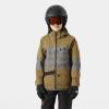 Helly-Hansen Junior Summit 2.0 Jacket – Unisex Waterproof Windproof Breathable Youth Outerwear for Outdoor Adventures(718 Sepia Aop)