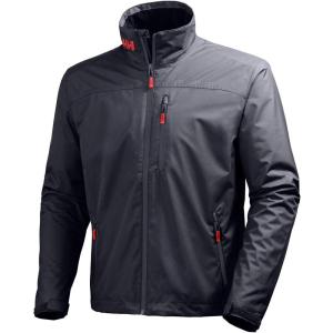 Helly-Hansen mens Crew Midlayer Fleece Lined Waterproof Windproof Rain Jacket(994 Graphite Blue)