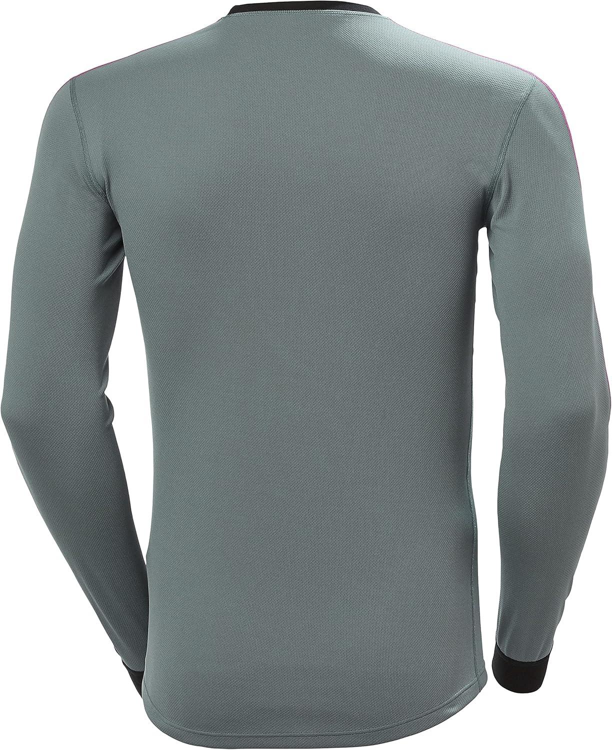 imageHelly Hansen Mens Lifa Stripe Crew Lightweight Breathable Moisture Wicking Thermal Baselayer 998 Black Medium591 Trooper