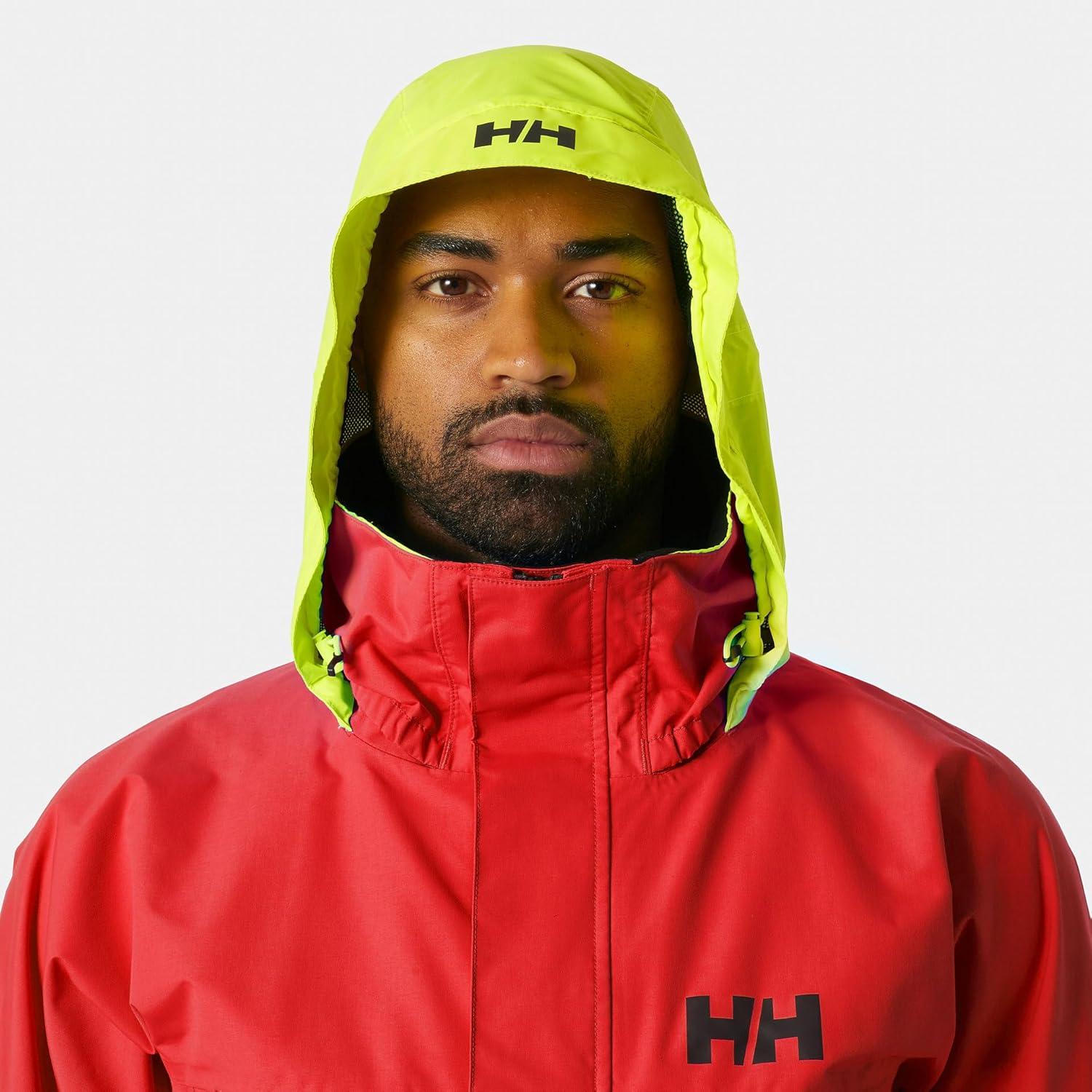 imageHelly Hansen Mens Pier Jacket 40 Waterproof Sailing Rain Gear Lightweight Outdoor Jacket Hooded Foul Weather Gear222 Alert Red