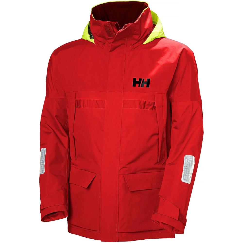 imageHelly Hansen Mens Pier Jacket 40 Waterproof Sailing Rain Gear Lightweight Outdoor Jacket Hooded Foul Weather Gear222 Alert Red