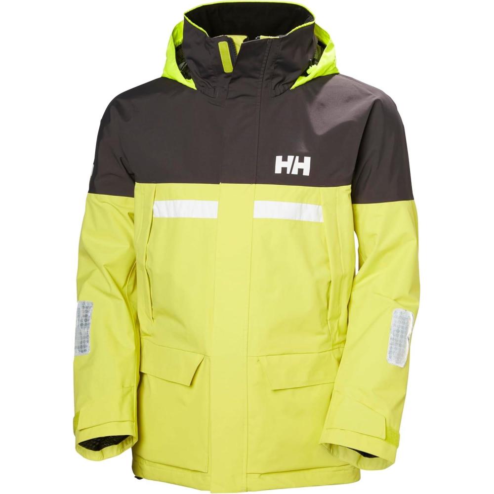 imageHelly Hansen Mens Pier Jacket 40 Waterproof Sailing Rain Gear Lightweight Outdoor Jacket Hooded Foul Weather Gear410 Cyber Lime
