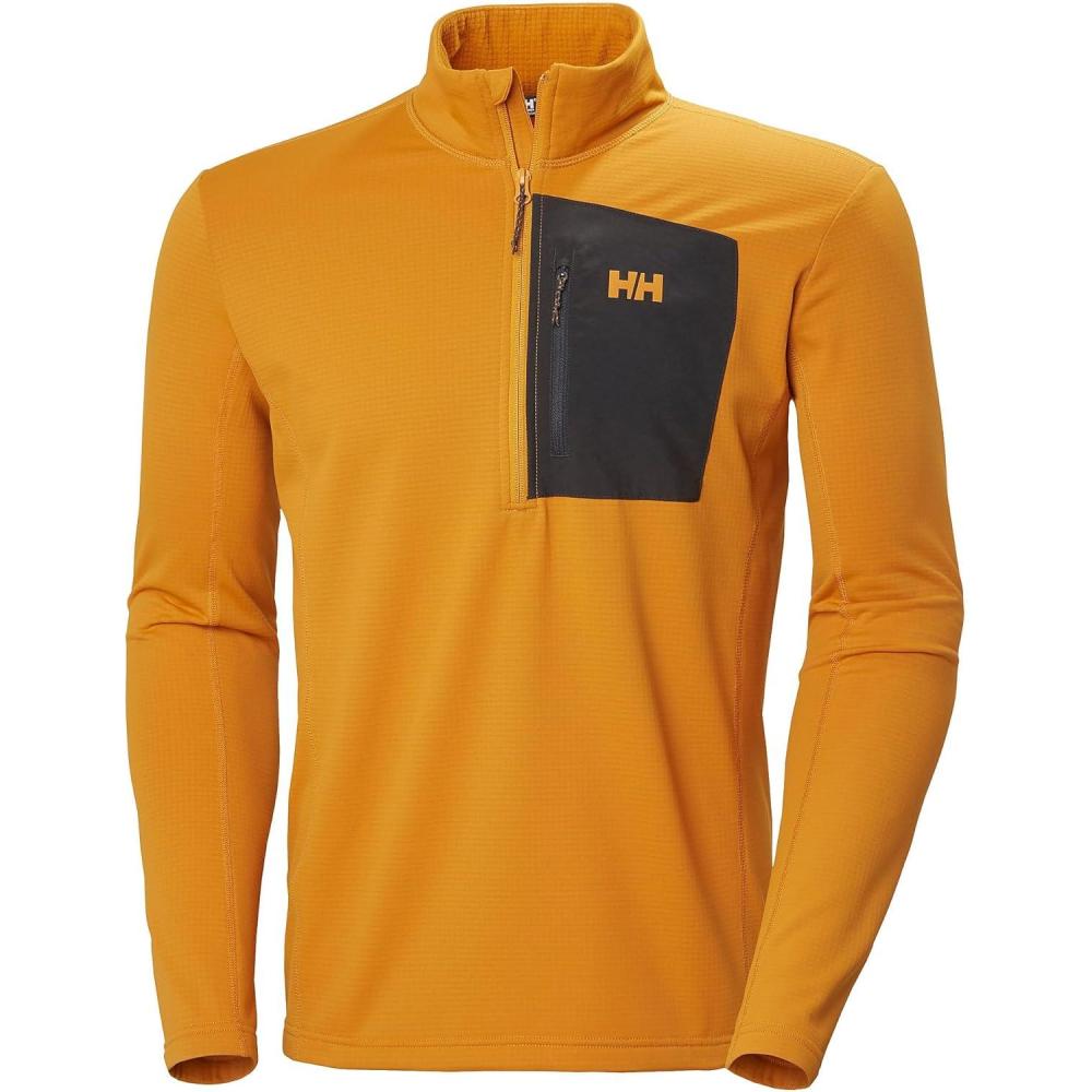 imageHellyHansen Versalite 12 Zip Fleece Jacket for Men  Lightweight Breathable and Warm Sportswear for Outdoor Adventures399 Mustard