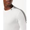Helly Hansen Men’s Lifa Stripe Crew Lightweight Breathable Moisture Wicking Thermal Baselayer, 998 Black – Medium(001 White)