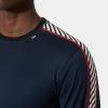 Helly Hansen Men’s Lifa Stripe Crew Lightweight Breathable Moisture Wicking Thermal Baselayer, 998 Black – Medium(597 Navy)