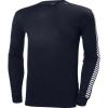 Helly Hansen Men’s Lifa Stripe Crew Lightweight Breathable Moisture Wicking Thermal Baselayer, 998 Black – Medium(994 Graphite Blue)