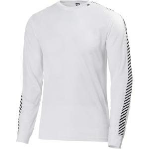 Helly Hansen Men’s Lifa Stripe Crew Lightweight Breathable Moisture Wicking Thermal Baselayer, 998 Black – Medium(001 White)