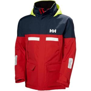 Helly Hansen Men’s Pier Jacket 4.0 – Waterproof Sailing Rain Gear – Lightweight Outdoor Jacket – Hooded Foul Weather Gear(162 Red)