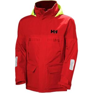 Helly Hansen Men’s Pier Jacket 4.0 – Waterproof Sailing Rain Gear – Lightweight Outdoor Jacket – Hooded Foul Weather Gear(222 Alert Red)