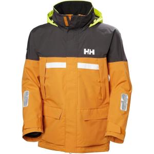 Helly Hansen Men’s Pier Jacket 4.0 – Waterproof Sailing Rain Gear – Lightweight Outdoor Jacket – Hooded Foul Weather Gear(399 Mustard)