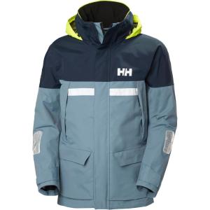 Helly Hansen Men’s Pier Jacket 4.0 – Waterproof Sailing Rain Gear – Lightweight Outdoor Jacket – Hooded Foul Weather Gear(601 Washed Navy)