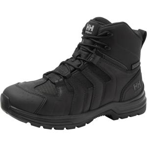 Helly Hansen Oslo Hiker Mid Work Boots – Aluminum Toe & Safety Shoes – Slip Resist & Hiking Boots – EH Protection Work Shoe – OSHA-Compliant Design – Impact Absorption – Dual-Purpose Design(990 Black)
