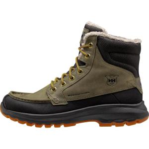 Helly Hansen V3 Winter Boots – Waterproof Snow Boots for Men – All-Terrain Winter Shoes for Men – Insulated Snow Shoes – Durable Rubber Outsole for Traction – Lace Up Closure for Secure Fit(431 Utility Green/Black)