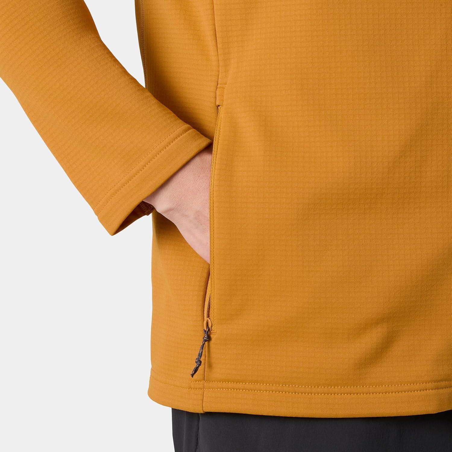 imageHellyHansen Versalite Hooded Fleece Jacket For Men Lightweight Warmth Ideal Hiking Skiing Base Layer Outdoor399 Mustard