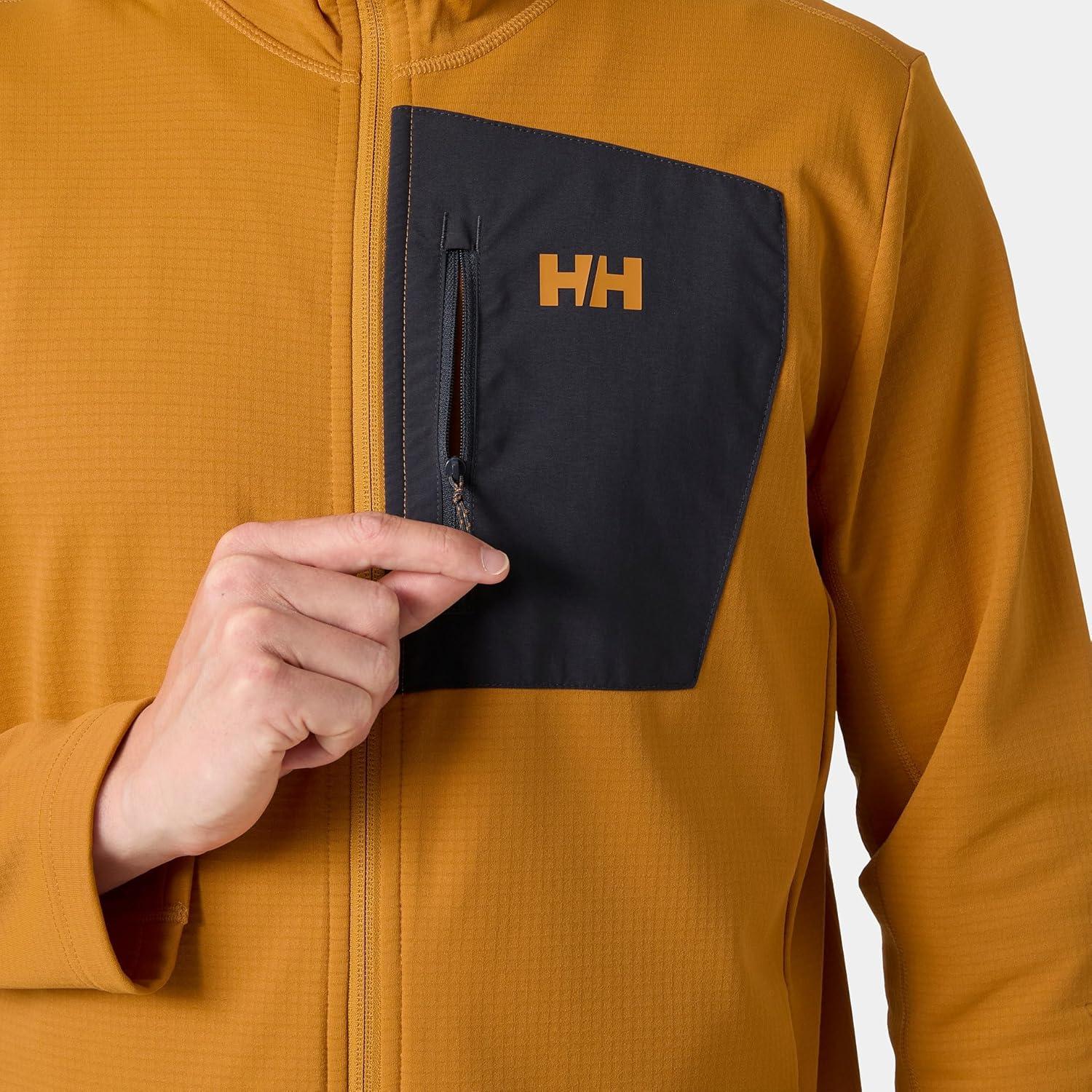 imageHellyHansen Versalite Hooded Fleece Jacket For Men Lightweight Warmth Ideal Hiking Skiing Base Layer Outdoor399 Mustard