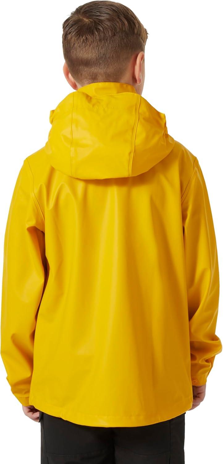 imageHelly Hansen Junior Moss Jacket Unisex Coat with HELOX YKK Zipper Detachable Hood Adjustable Cuffs amp Hem Hand Pockets345 Essential Yellow