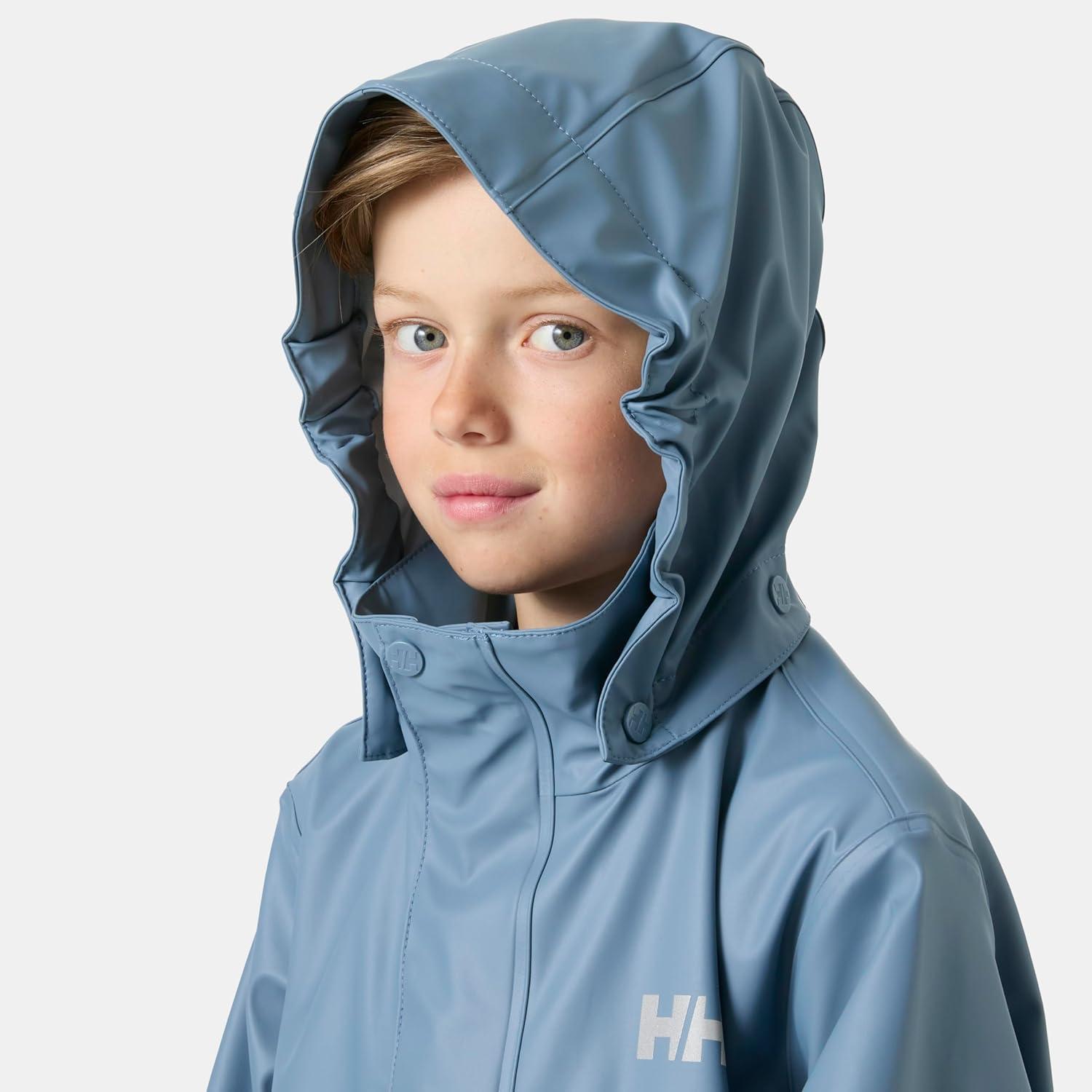 imageHelly Hansen Junior Moss Jacket Unisex Coat with HELOX YKK Zipper Detachable Hood Adjustable Cuffs amp Hem Hand Pockets601 Washed Navy