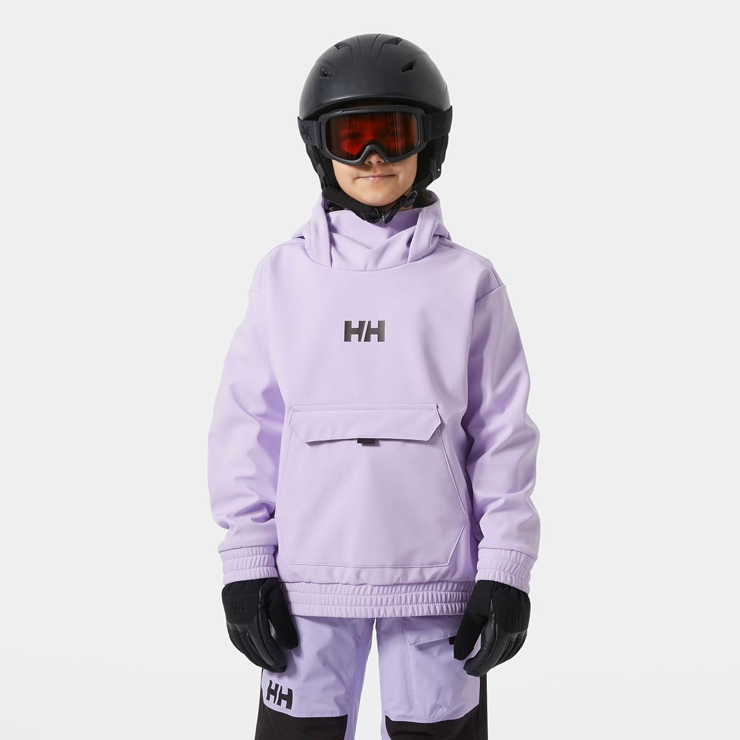 imageHellyHansen Junior Powder Softshell Hoodie Unisex Lightweight WeatherResistant Jacket for Kids Outdoor Adventures698 Bright Lavender