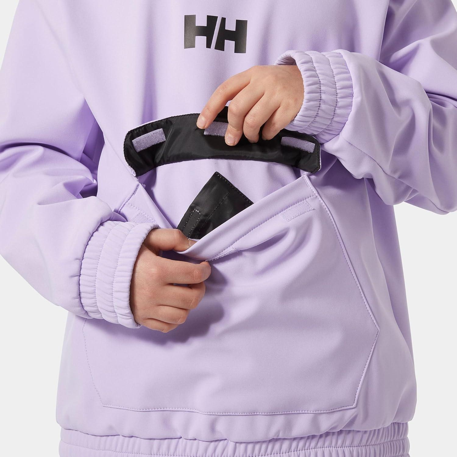 imageHellyHansen Junior Powder Softshell Hoodie Unisex Lightweight WeatherResistant Jacket for Kids Outdoor Adventures698 Bright Lavender