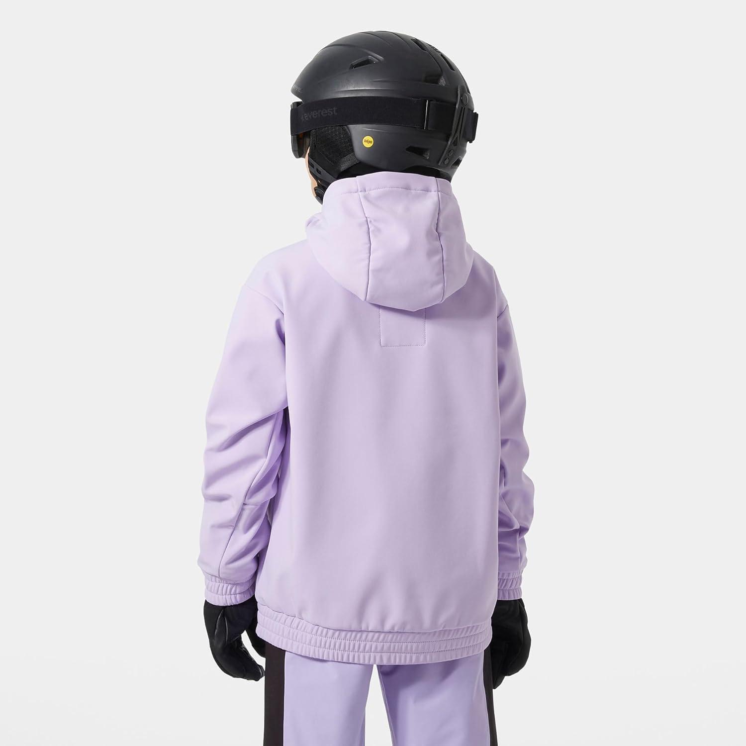 imageHellyHansen Junior Powder Softshell Hoodie Unisex Lightweight WeatherResistant Jacket for Kids Outdoor Adventures698 Bright Lavender